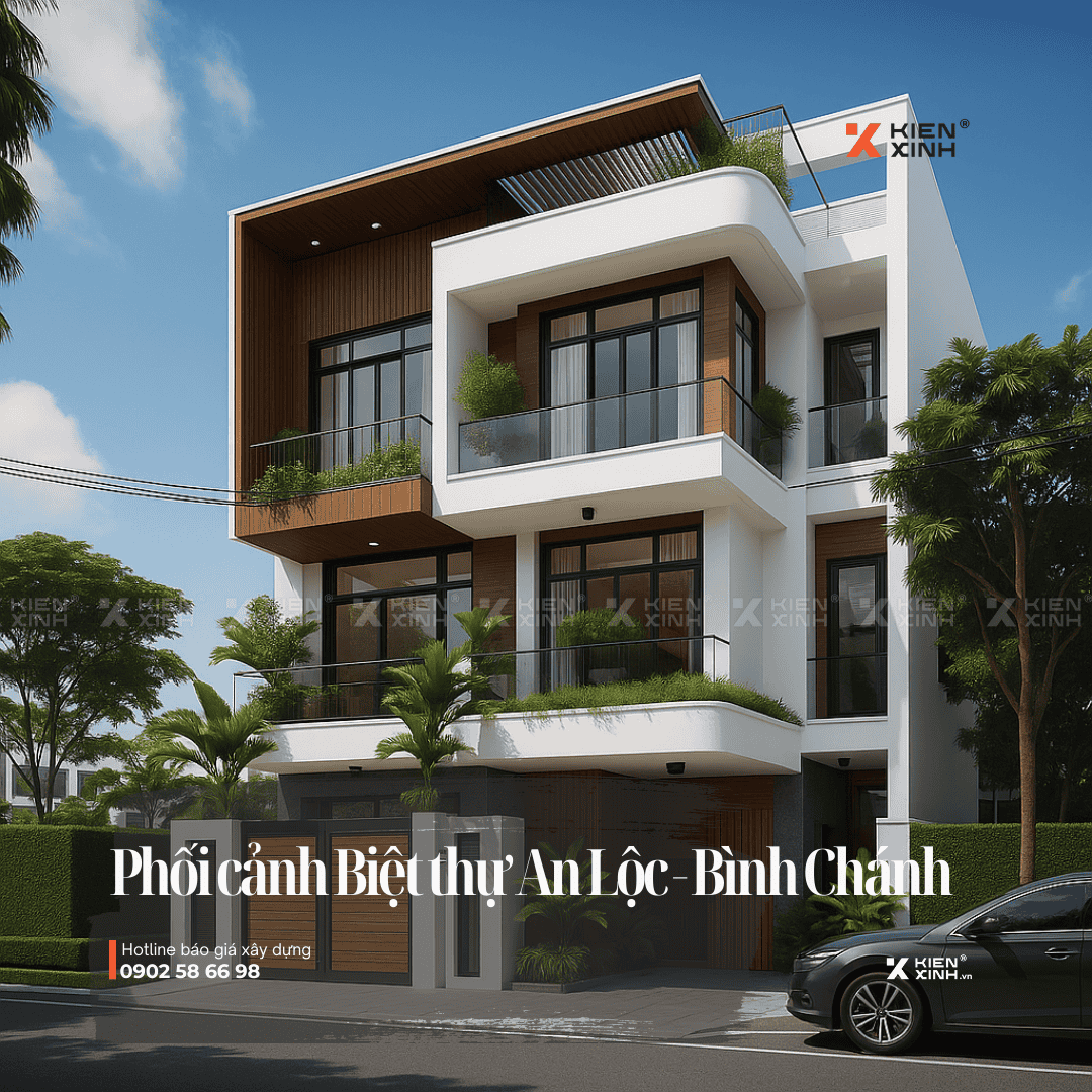 thiết kế biệt thự bình chánh mặt tiền 8m, 